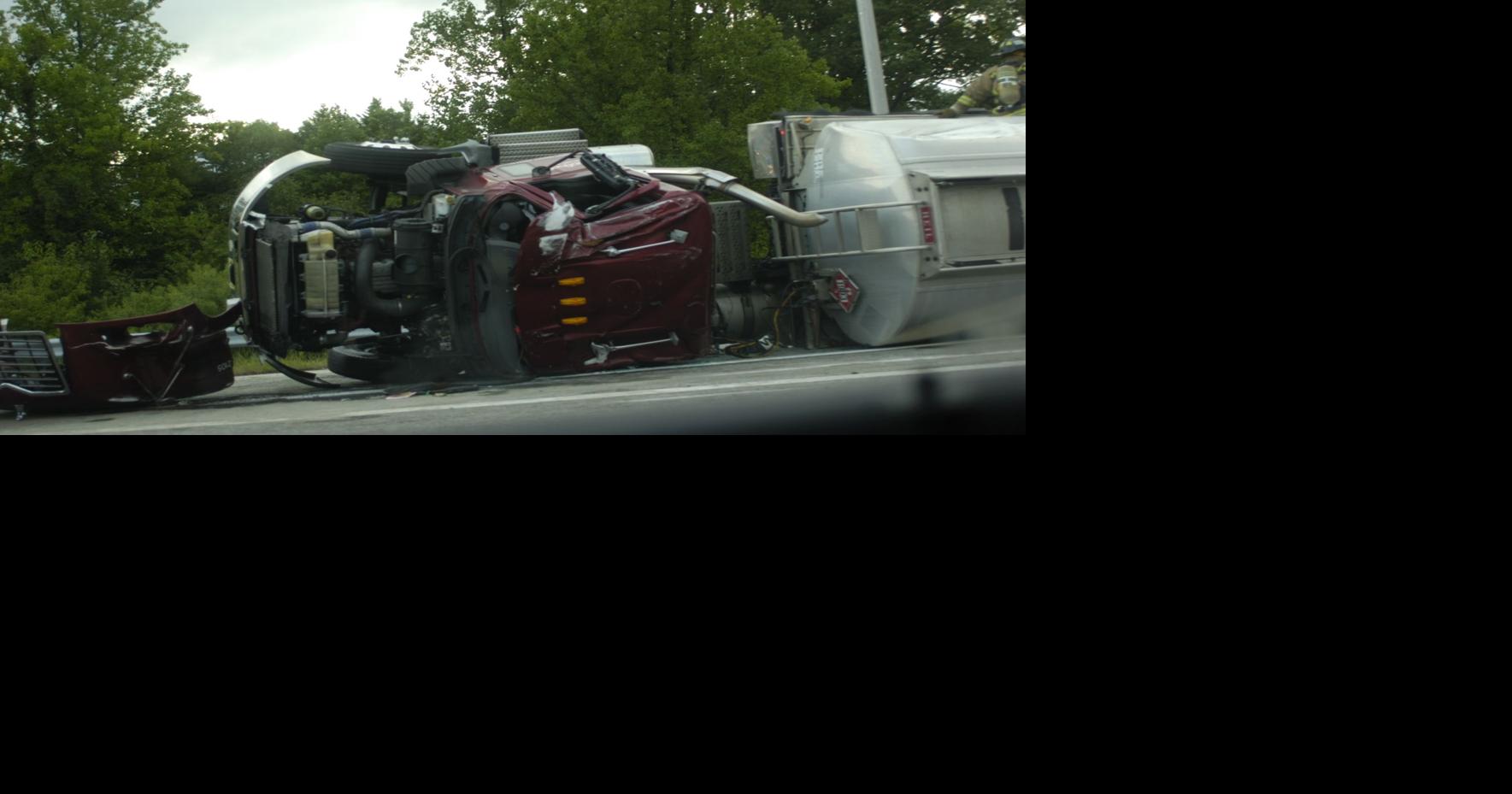 Overturned tanker truck delays traffic on Interstate 95 South in Dale ...