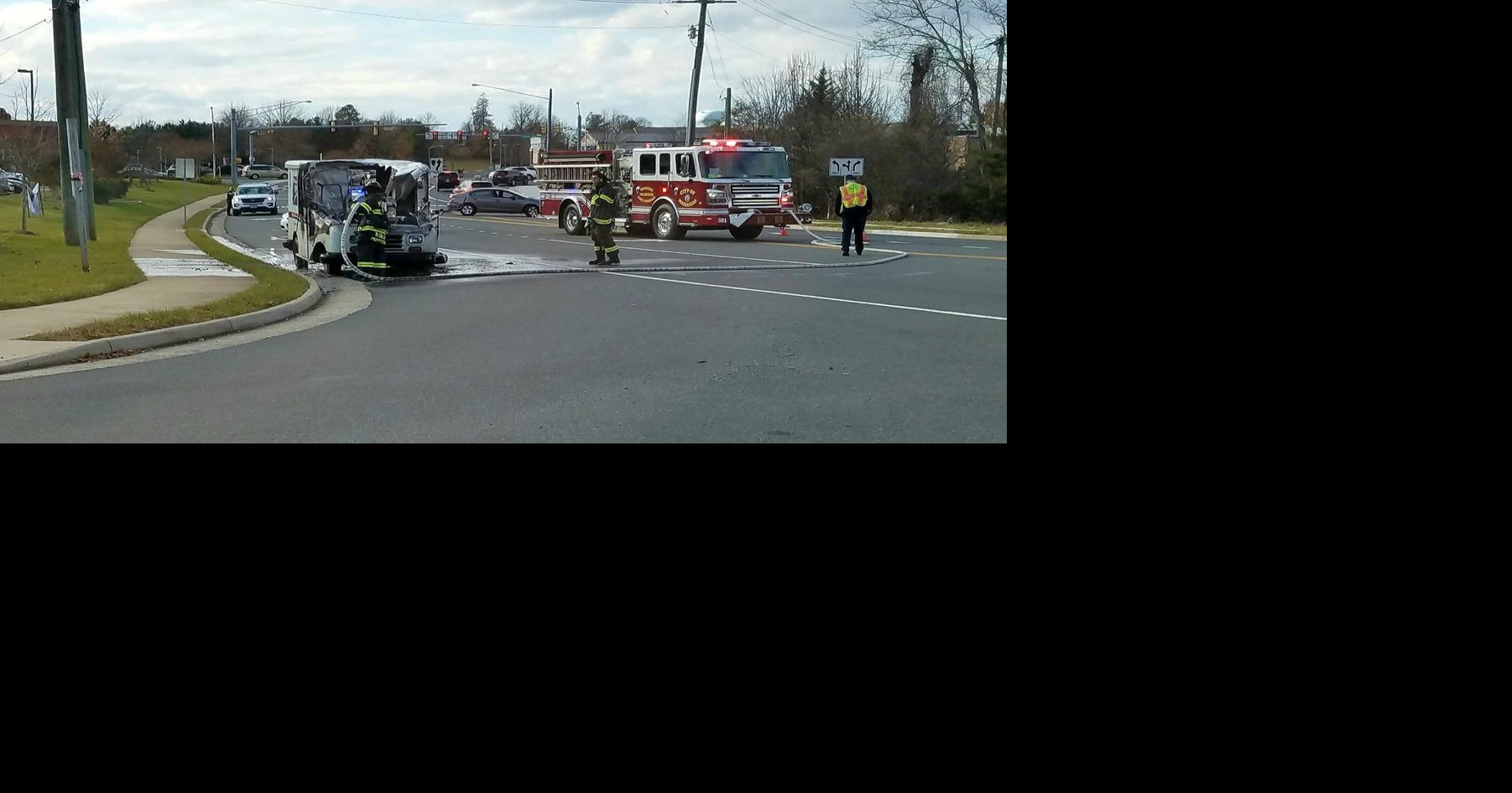 Mail truck catches fire in Manassas on Thursday Manassas