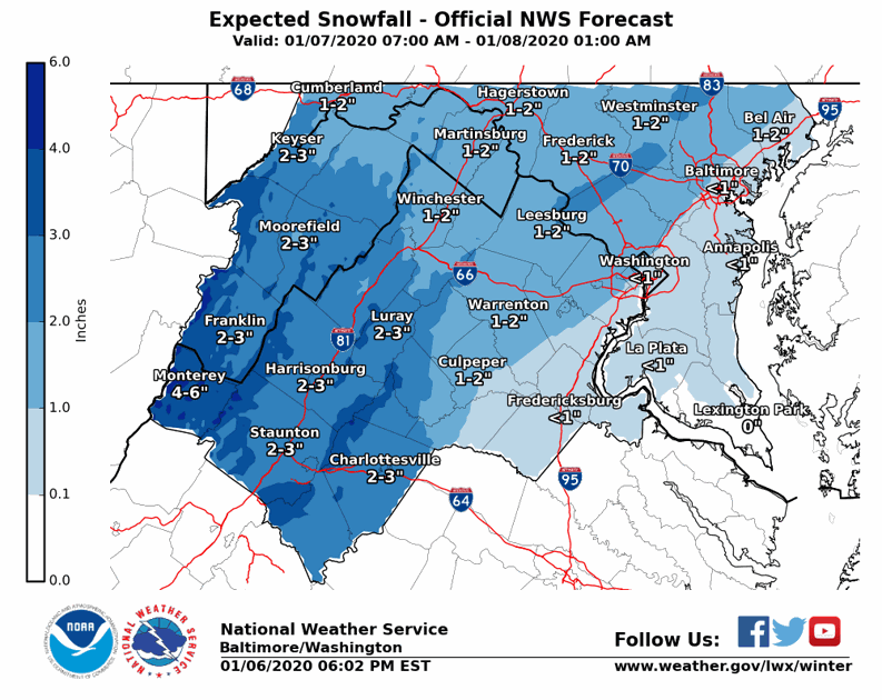 Winter Weather Advisory Expanded Across Most Of Northern Virginia