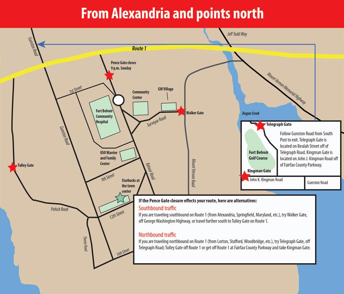 Fort Belvoir's Pence Gate closed for six weeks Headlines