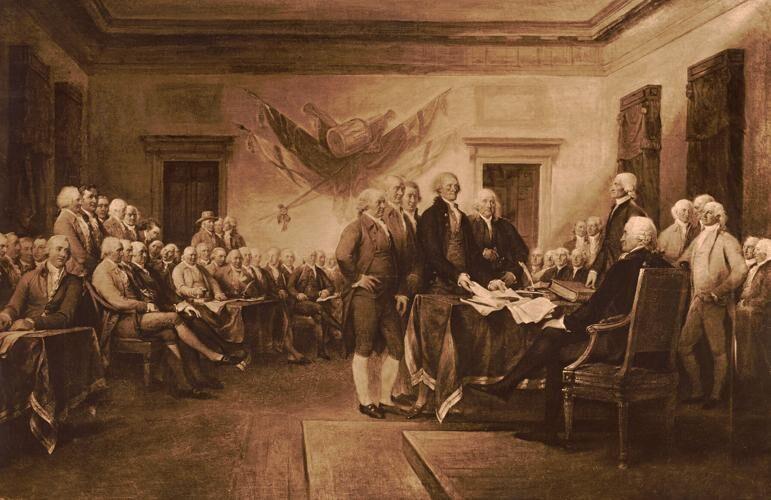 most of the declaration of independence contains language about