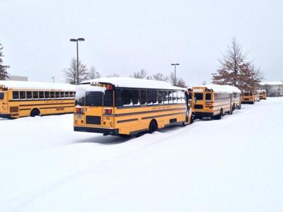 Snow school buses