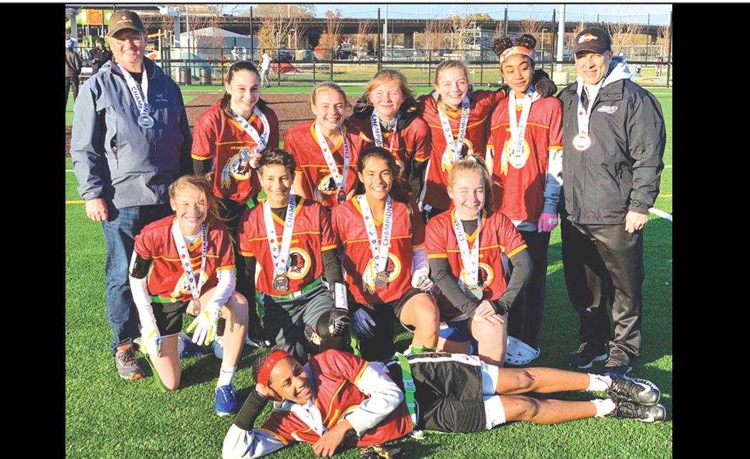 Virginia Hurricanes flag football team with national championship