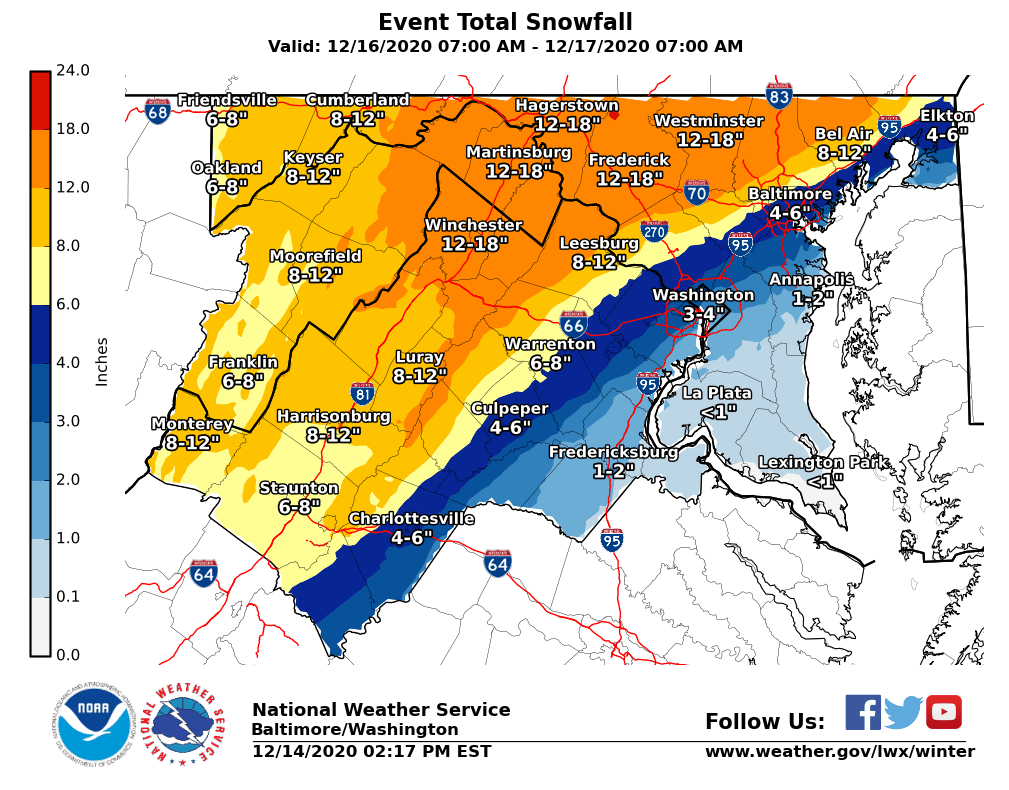 Updated Winter Storm Watch Expanded For Wednesday 5 To 8 Inches Of Snow Possible Headlines Insidenova Com