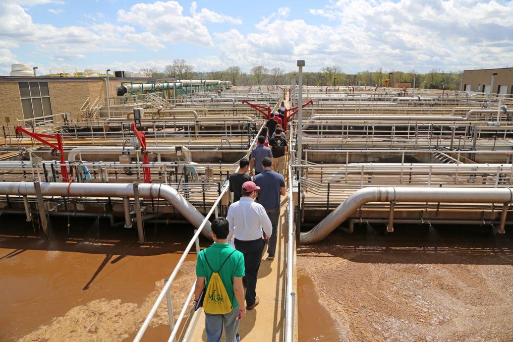 Mason students get firsthand look at wastewater treatment plant