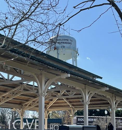 Manassas generic water tower Harris Pavilion