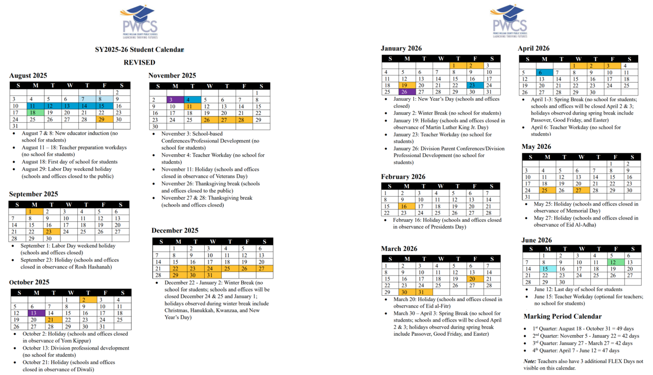 Prince William County schools adjust 202526 school calendar Headlines