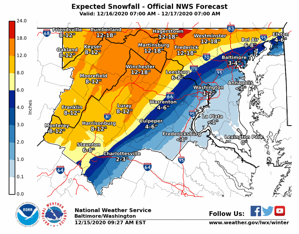 Snow is on the way for Northern Virginia, but just how much and where