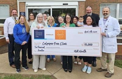 UVA Health Culpeper Medical Center donates $10,000 to Free Clinic of ...