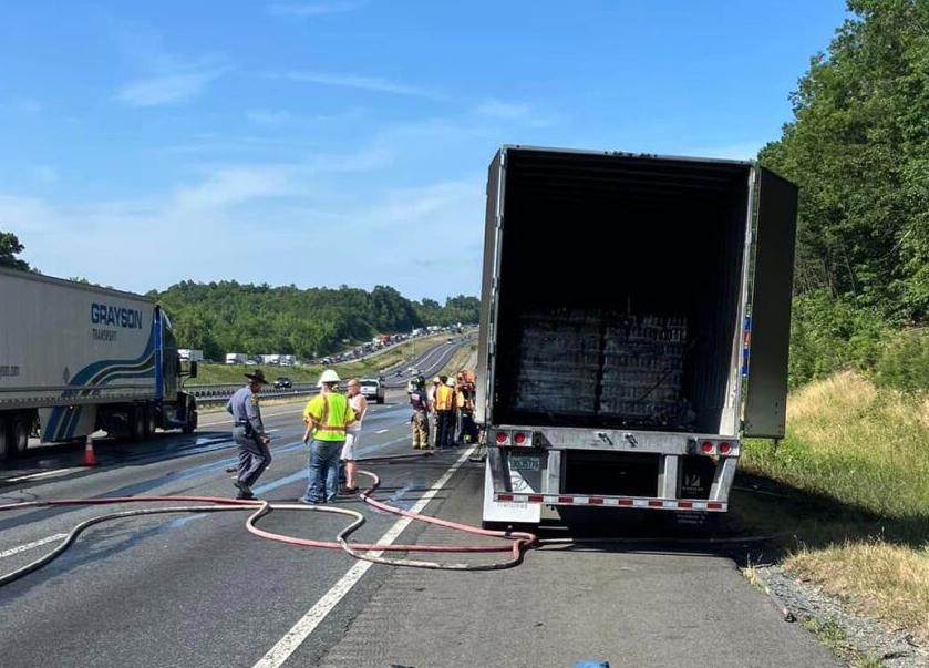 Beer truck catches fire on I-95 in Stafford | Headlines | insidenova.com