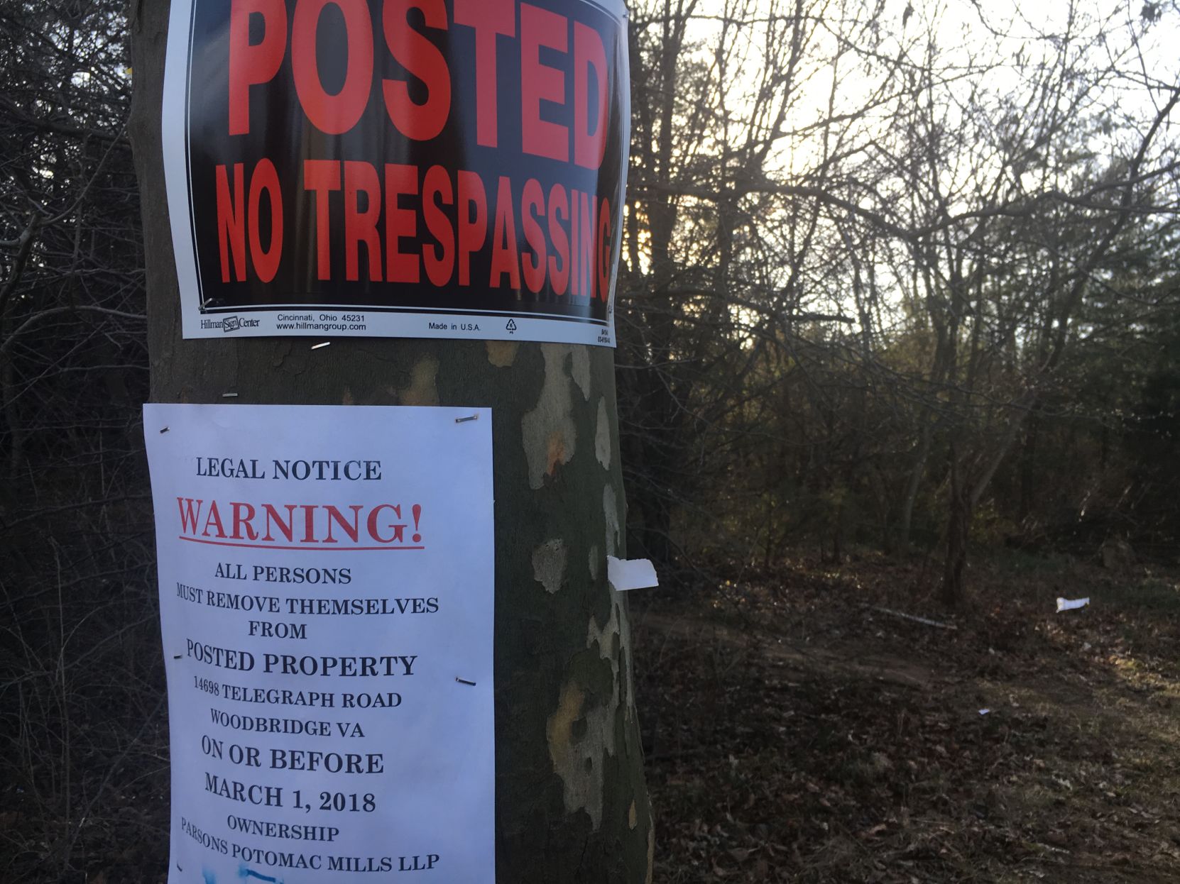 Parsons Potomac Mills No Trespassing