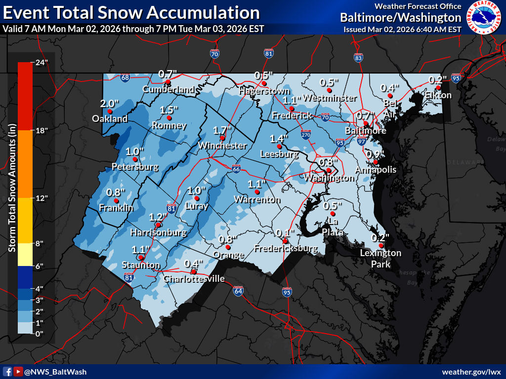 Winter weather advisory in effect tonight in Northern Va | Headlines ...