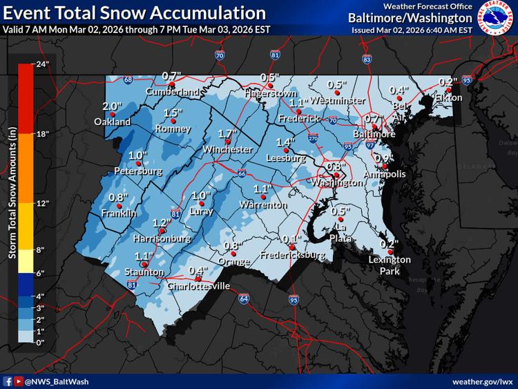 Winter weather advisory in effect tonight in Northern Va | Headlines ...