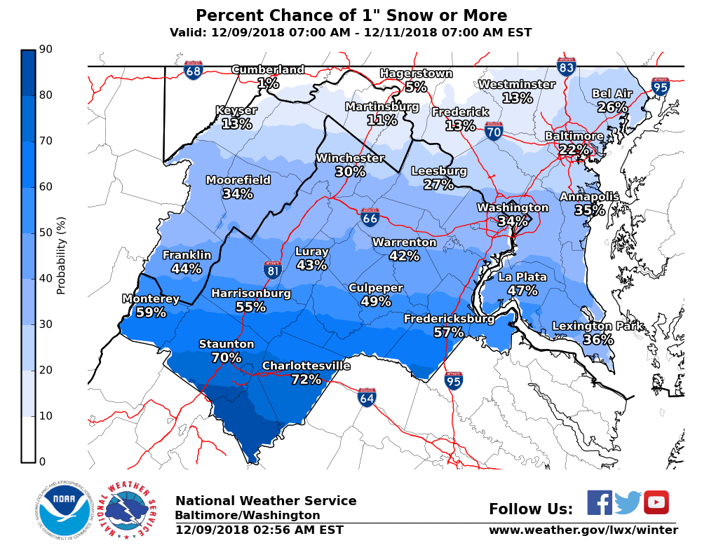 Snow likely across Northern Virginia on Sunday Weather