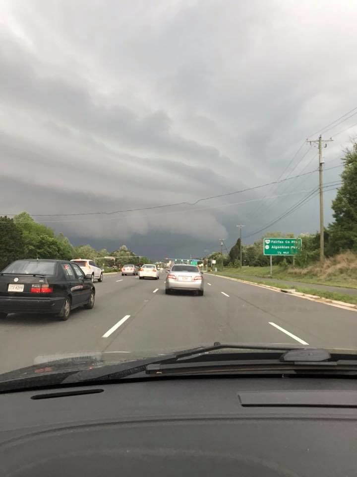 Incredible storm clouds, poststorm skyline in Northern Virginia