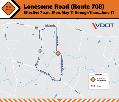 Lonesome Road in Nokesville closes for one month for bridge repair