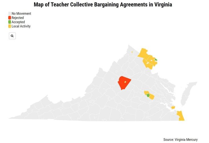 Teacher collective bargaining map
