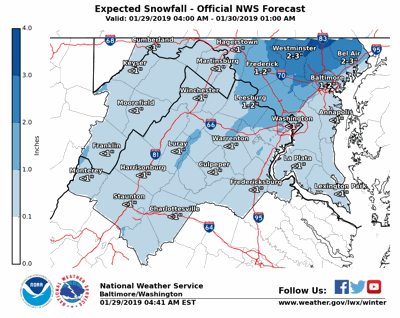 Winter Weather Tuesday Timing Could Mean Slippery Commute Local Total Snow Projections