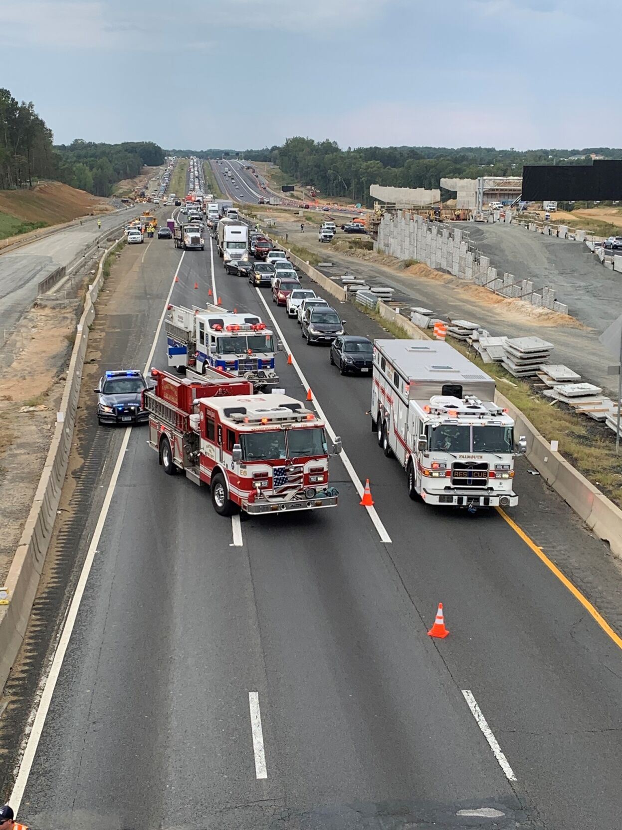 UPDATED Dump truck driver charged after crash closes I95 in Stafford