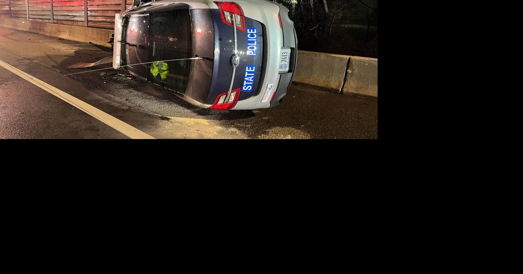 Man charged after flipping state police cruiser on I-95; fleeing from ...