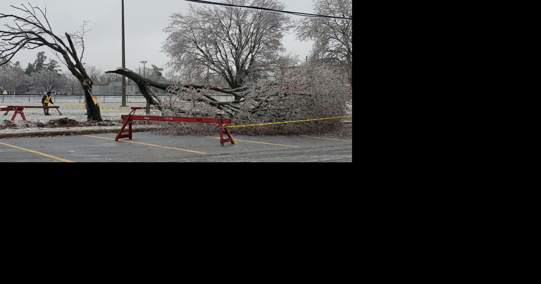 Spring ice storm causes widespread power outages, downed trees