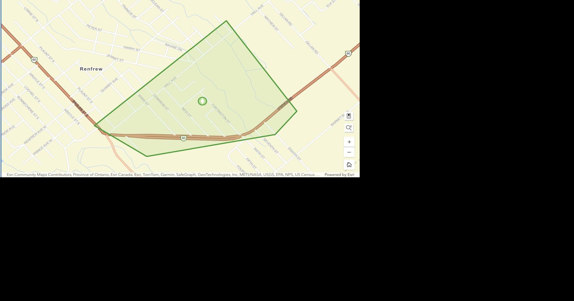 UPDATE: Power restored in Renfrew Thursday evening