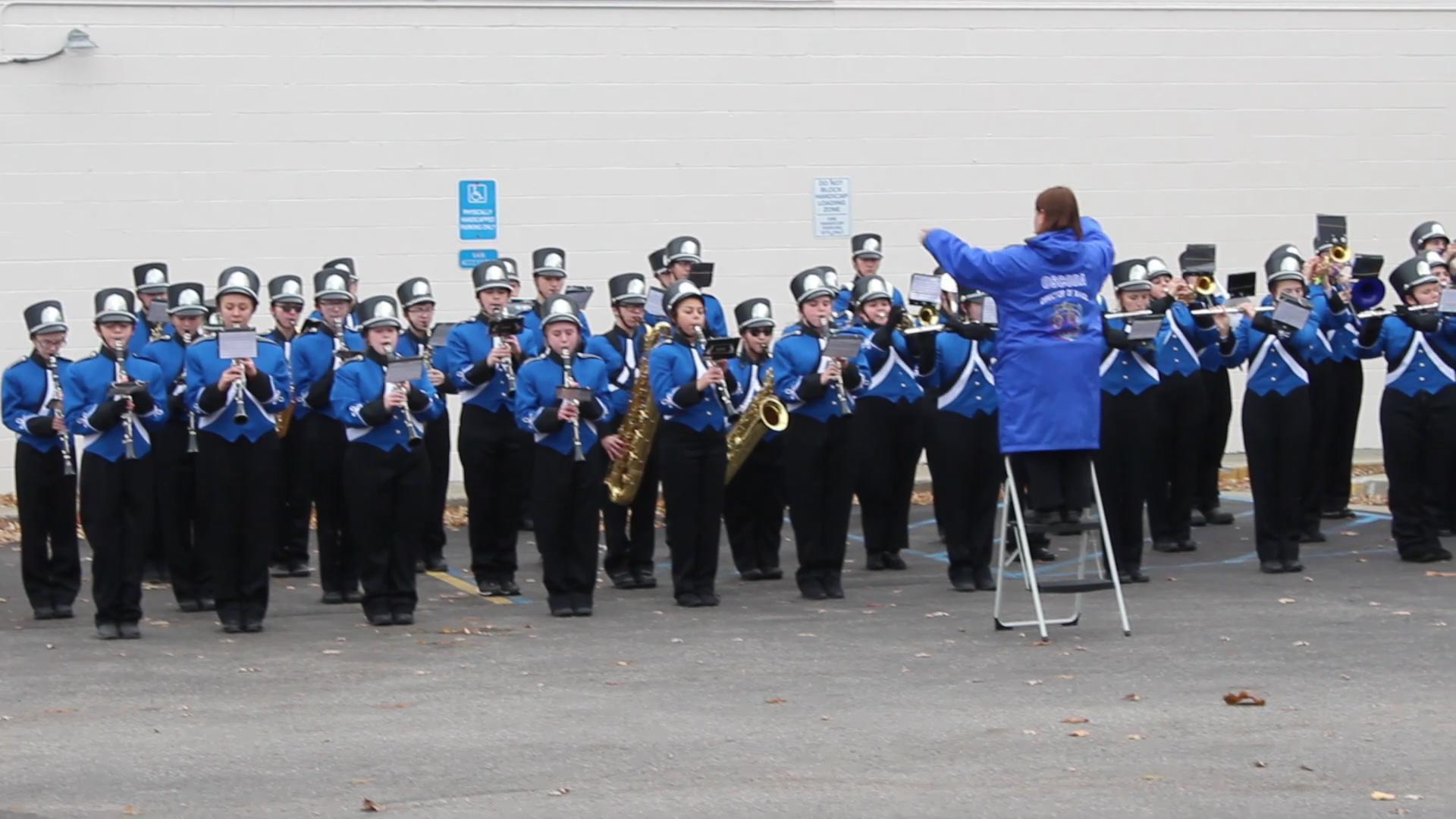 Oscoda High School Marching Band At Ausable Pierhead Lighthouse