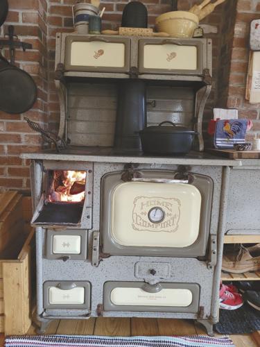 Antique Home Comfort Wood Burning Cook Stove Wrought Iron Range Company