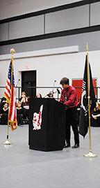 SPEAKS AT ASSEMBLY