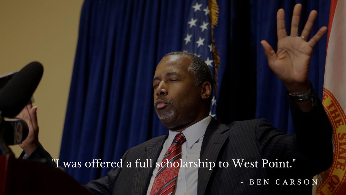 Ben Carson on his West Point scholarship.