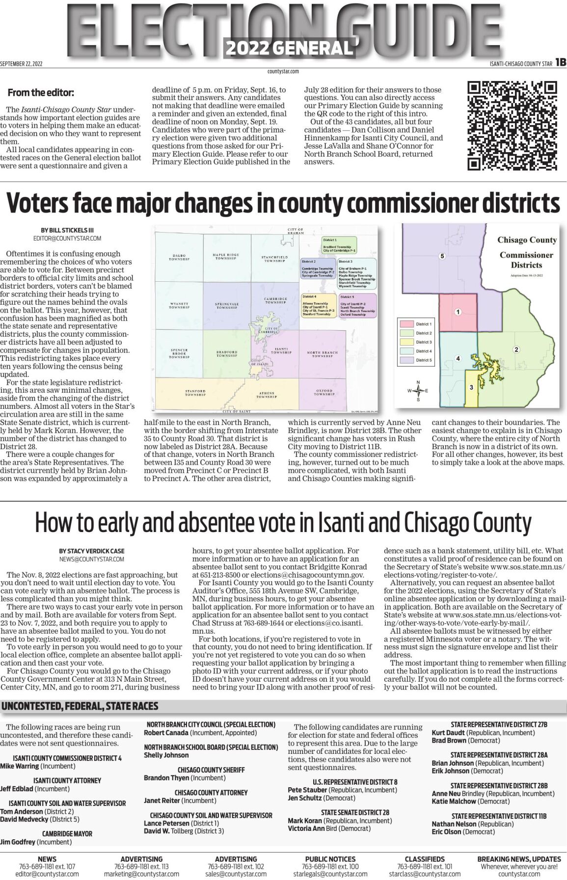 Isanti-Chisago County Star 2022 General Election Guide