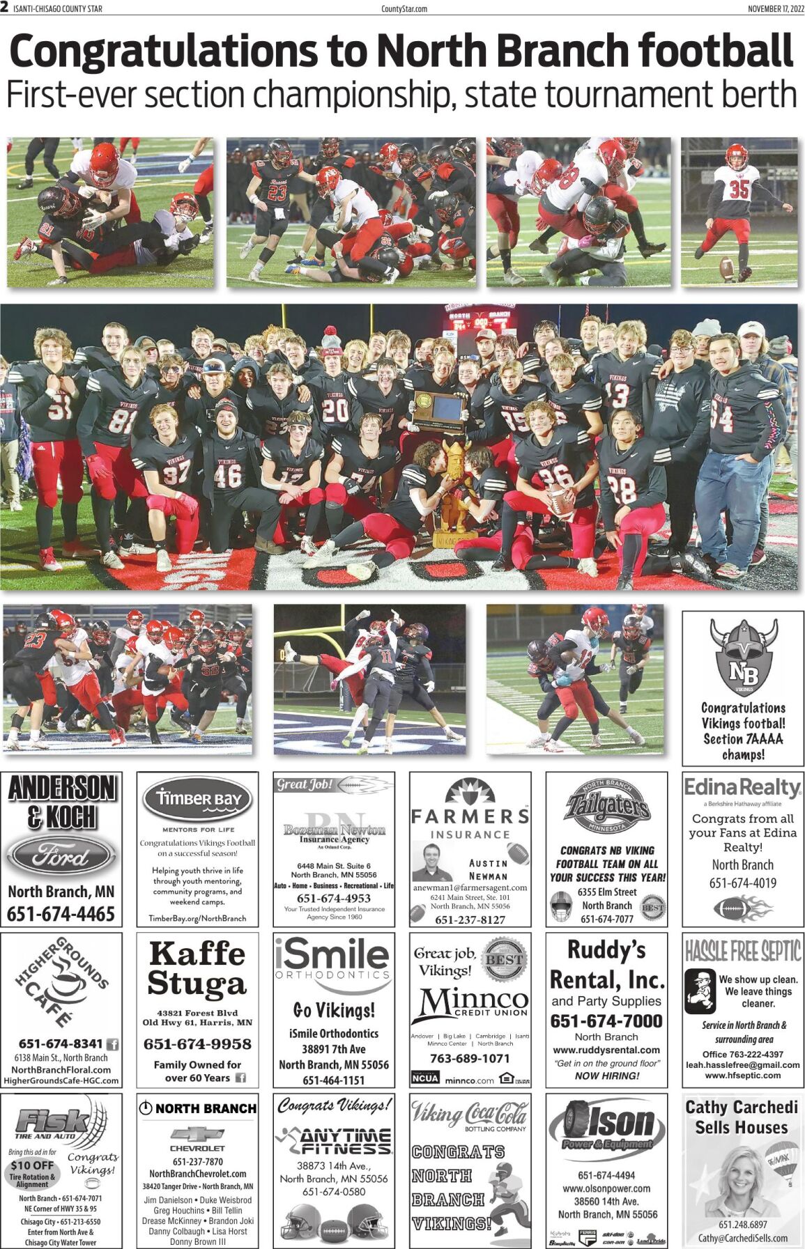 Congratulations to North Branch football | Local | isanti ...