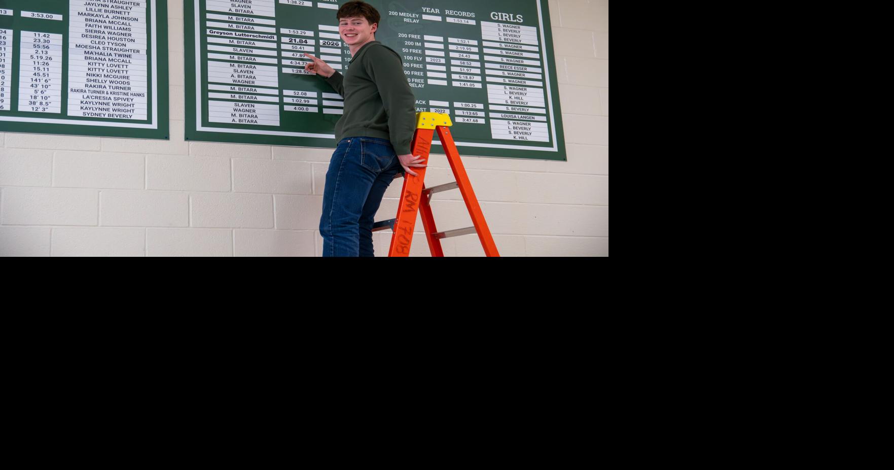 IN PHOTOS: Greyson Lutterschmidt celebrates new school record (Swimming ...
