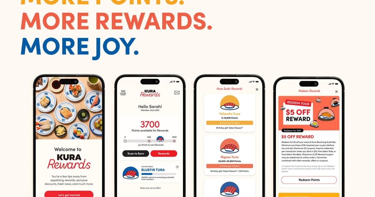 Sleek Lettering Kura Sushi USA Introduces Enhanced Rewards Program Featuring Elite Tuna ...