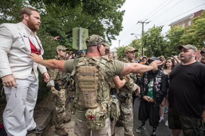 rally charlottesville itemonline militia keeps unite peace va outside member saturday right