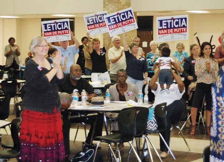 Walker County Democrats cheer the arrival of Leticia Van de Putte