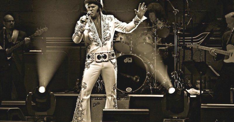 Elvis tribute artist performing a Patriotic Tribute to the King at Old ...