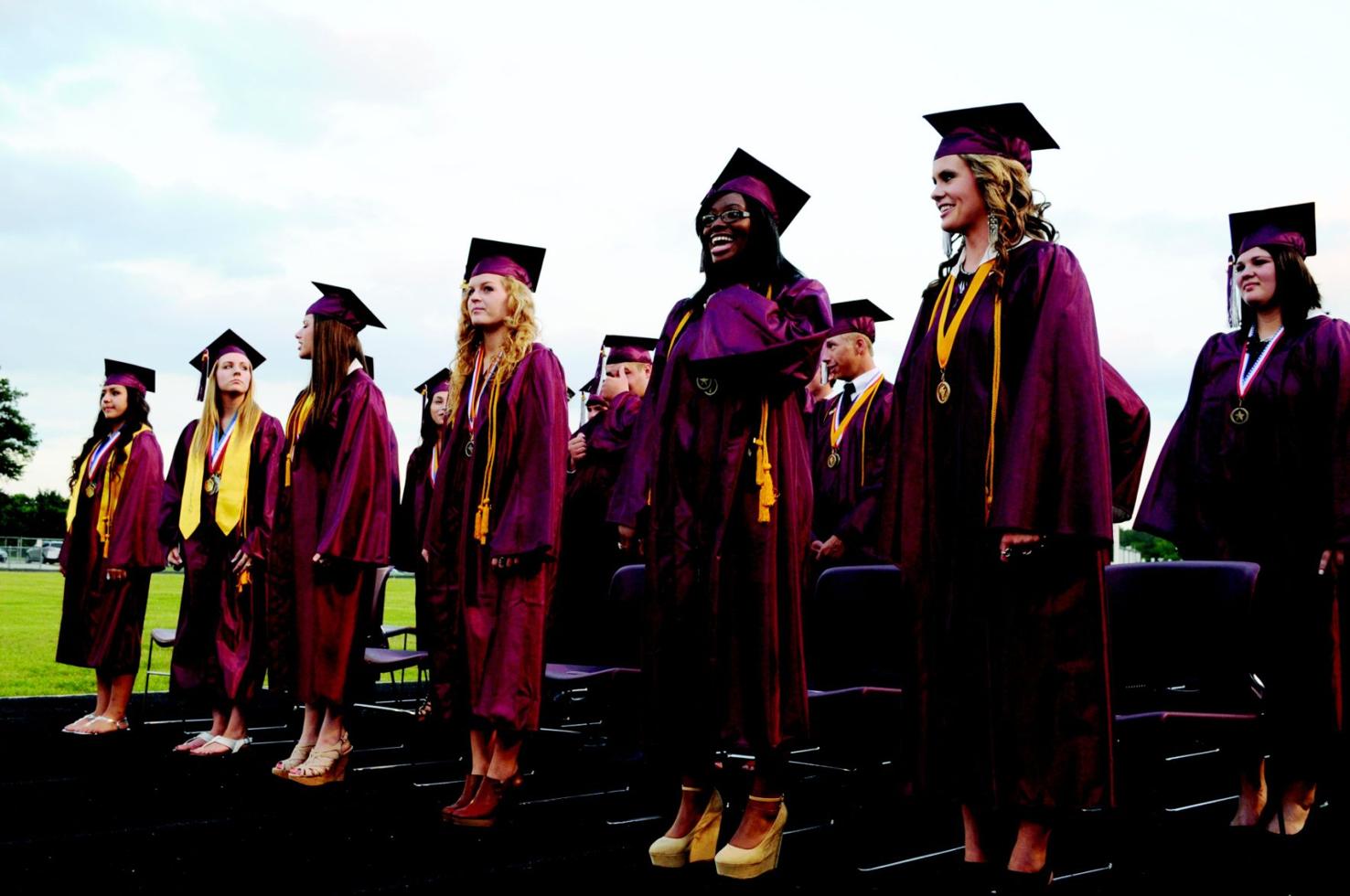 New Waverly graduates to cross stage at fairgrounds due to weather New Waverly graduates to cross stage at fairgrounds due to weather