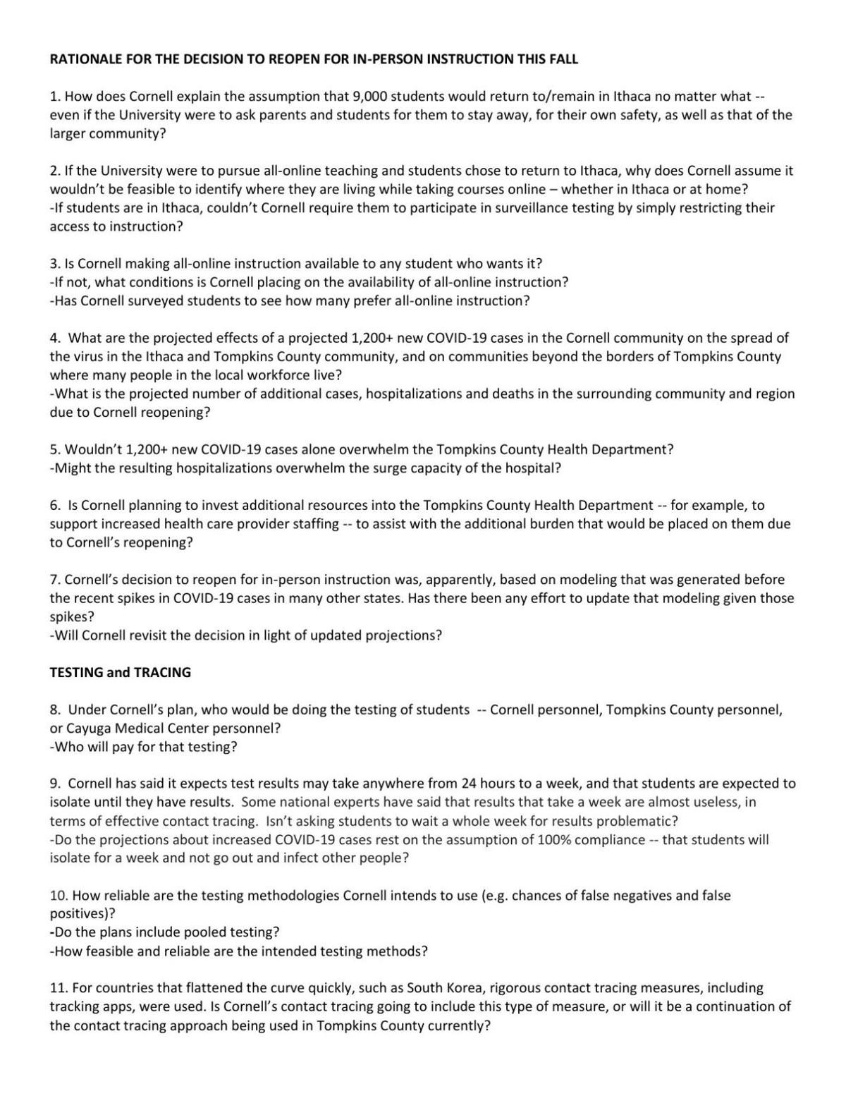 Lifton Writes Letter Asking For Answers From Cornell On Fall Semester Reactivation Ithaca Ithaca Com