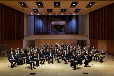 20180318GH - ITHACA CONCERT BAND - Group, Conductors and rehearsal performing at Ford Hall at Ithaca College