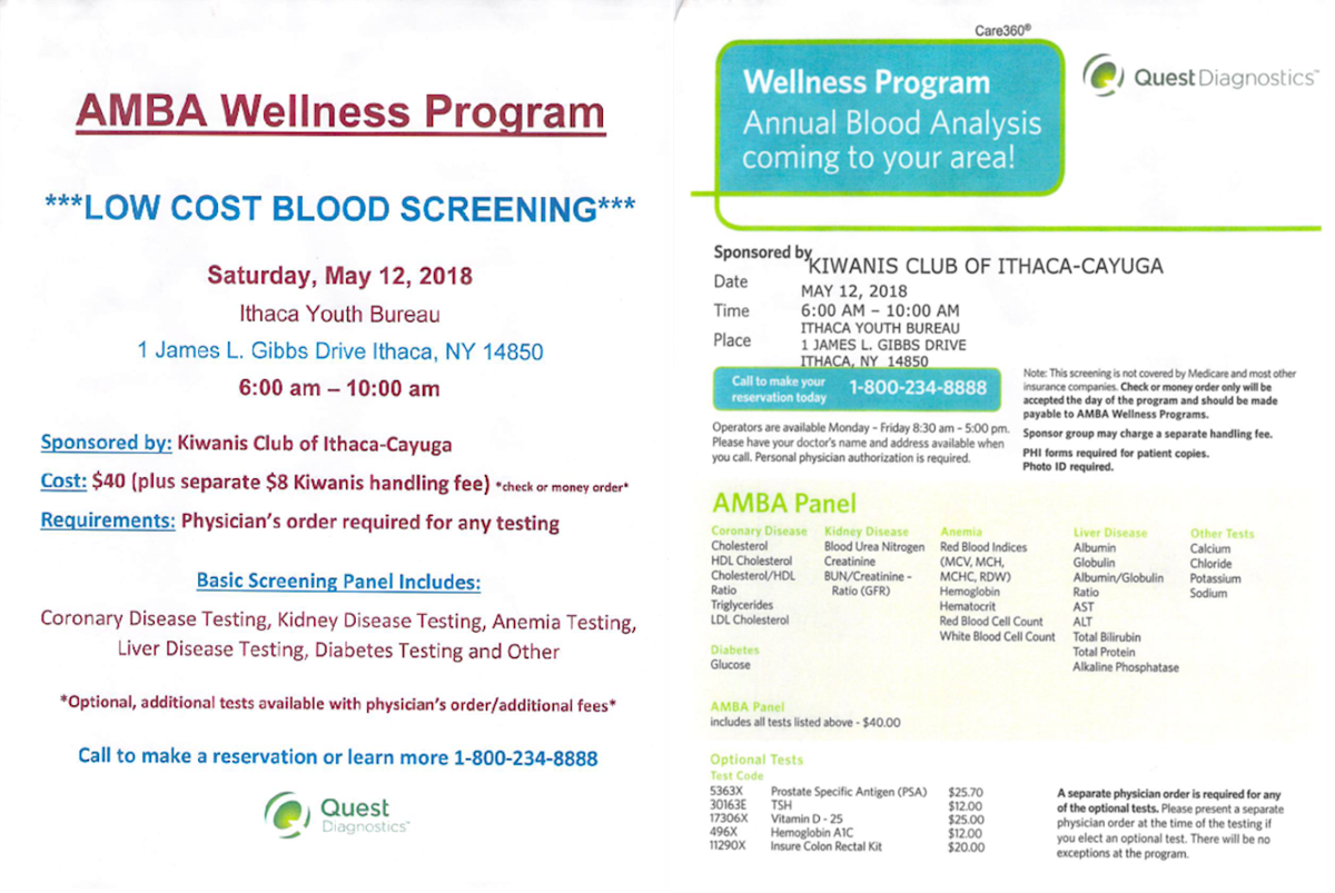 Wellness Bloodscreening Program (AMBA) Health Well Being