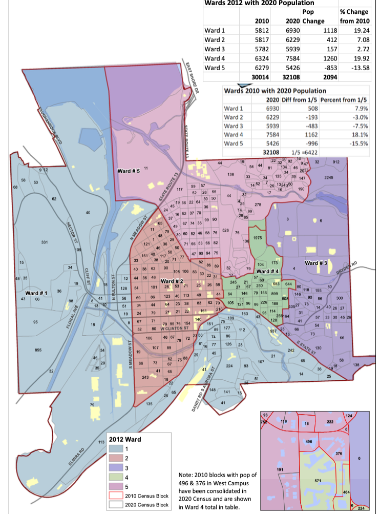 Changes proposed to Ithaca’s five wards in redistricting effort