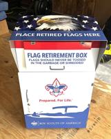 Bullard Scout installs flag retirement box at fire department