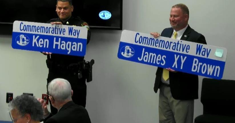 City names roads in honor of XY Brown, Hagan