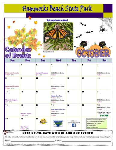 Hammocks Beach State Park October Calendar | Entertainment | jdnews.com