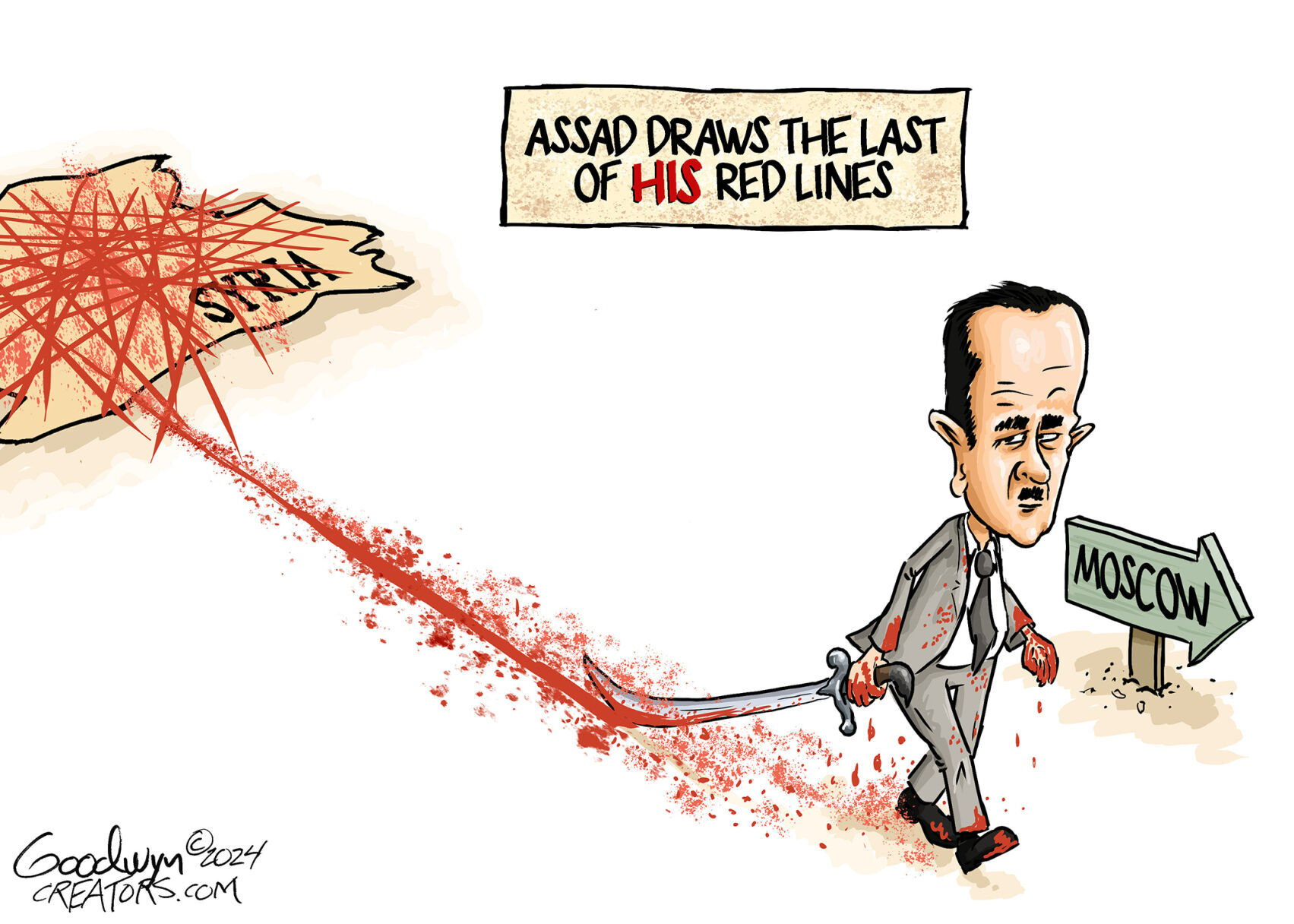 7 Searing Cartoons About Syria's Former Dictator Bashar Al-Assad