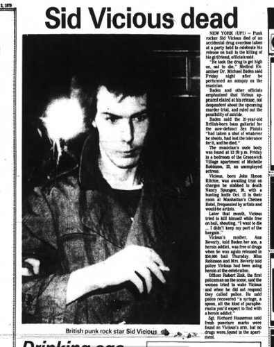 True Crime, Sid Vicious