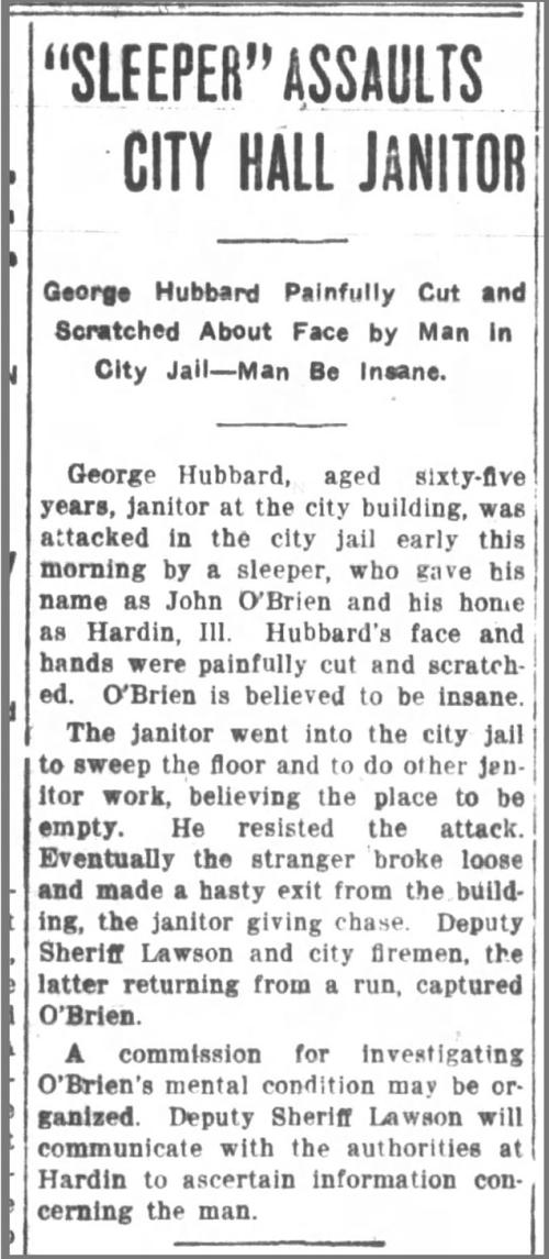 "Sleeper" Assaults City Hall Janitor