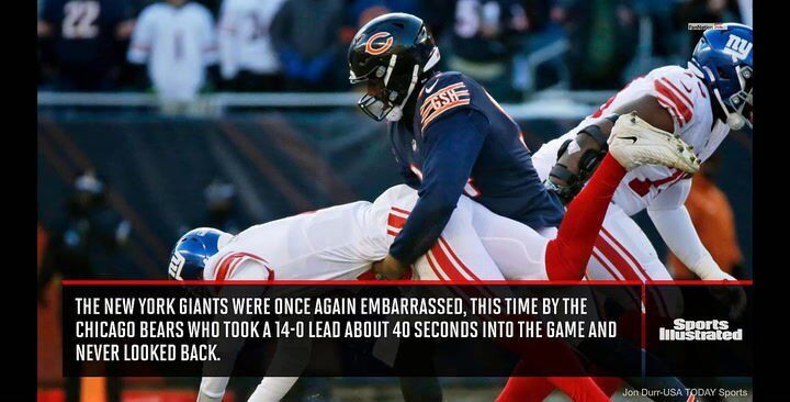 Giants lose to the Bears 29-3