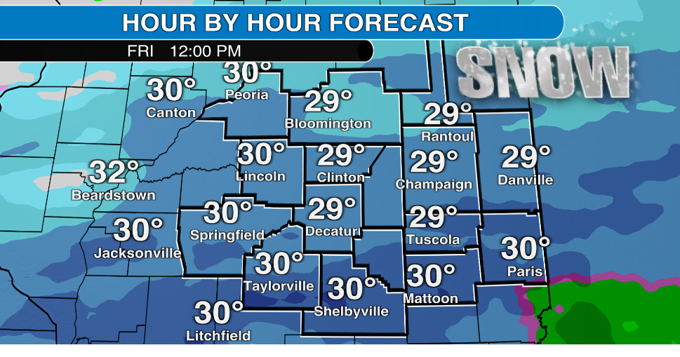 Snowy Friday in central Illinois. Get the latest on timing and amounts here